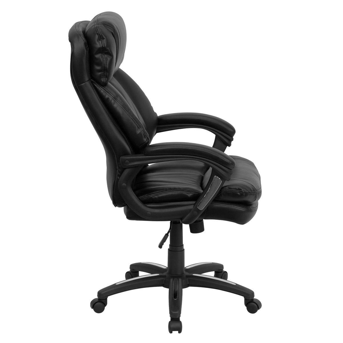 Black LeatherSoft Swivel Office Arm Chair C9438