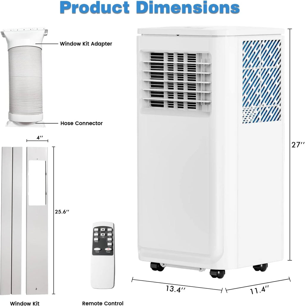 8000 BTU Portable Indoor Air Conditioner with Remote Control X8641