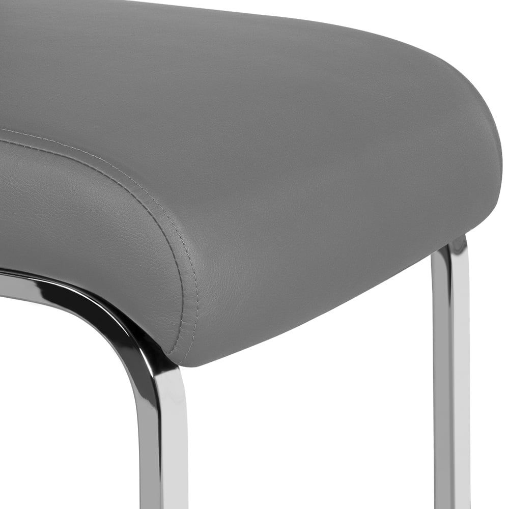 Set of 2 Light Gray PU Leather Dining Chair M479283