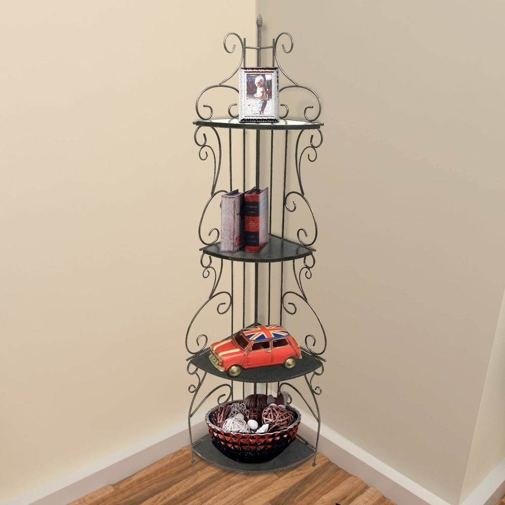 Four Tier Metal Corner Shelf Bookcase I56653