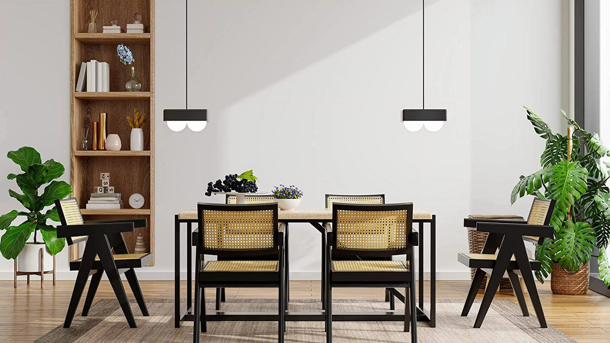 Black Rattan Cane Dining Chair with Mesh Back and Arms Y8143