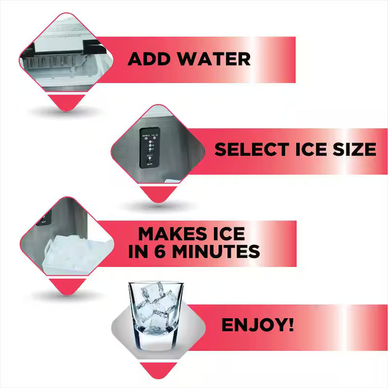Freestanding Ice Maker in Stainless Steel H699357