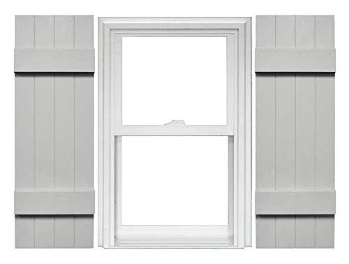 4 Board and Batten Vinyl Shutters 1 Pair 14 x 51 Paintable B366