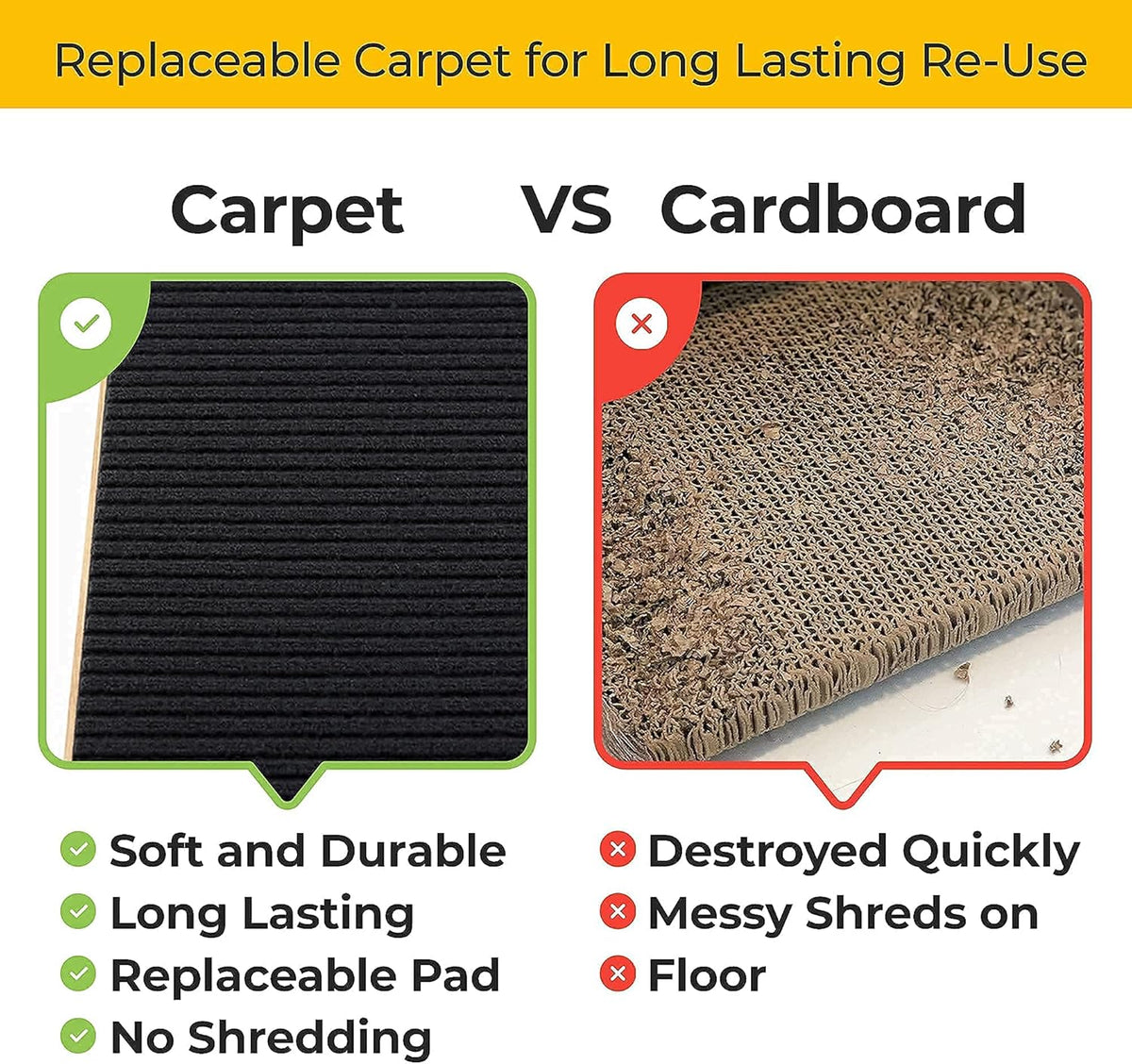 2-in-1 Cat Ramp & Cat Scratcher with Replaceable Carpet G859