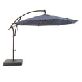 11 ft. Aluminum Cantilever Solar LED Offset Patio Umbrella in Midnight Navy Blue J46438