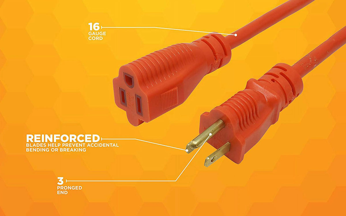 16 Gauge 100' Orange SJTW Extension Cord H2099