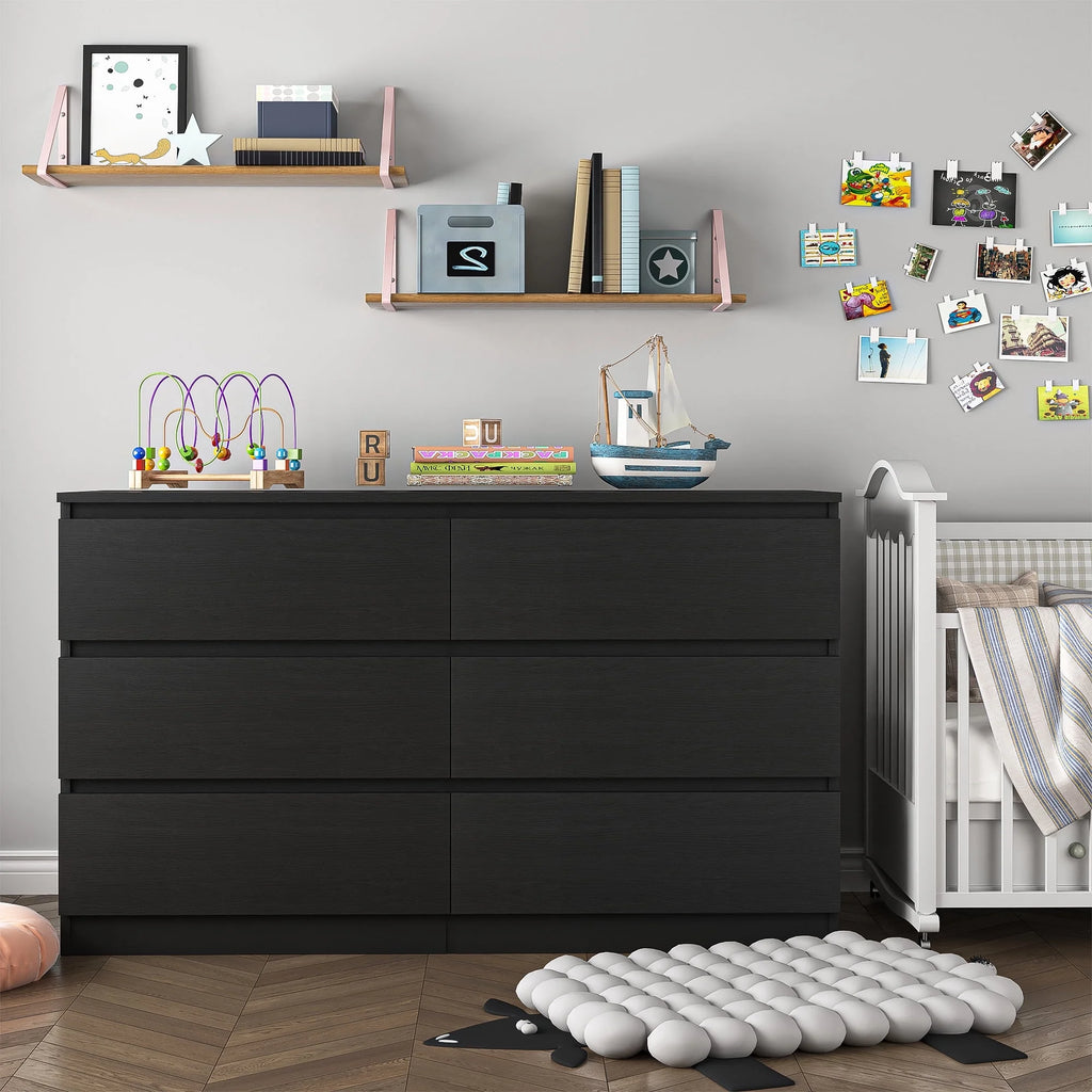 White 6 Drawer Dresser L8822