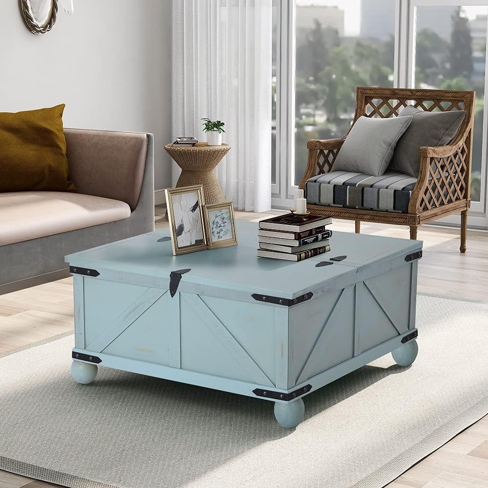 Gray Wood Coffee Table with Drawer and Storage Shelf H991432
