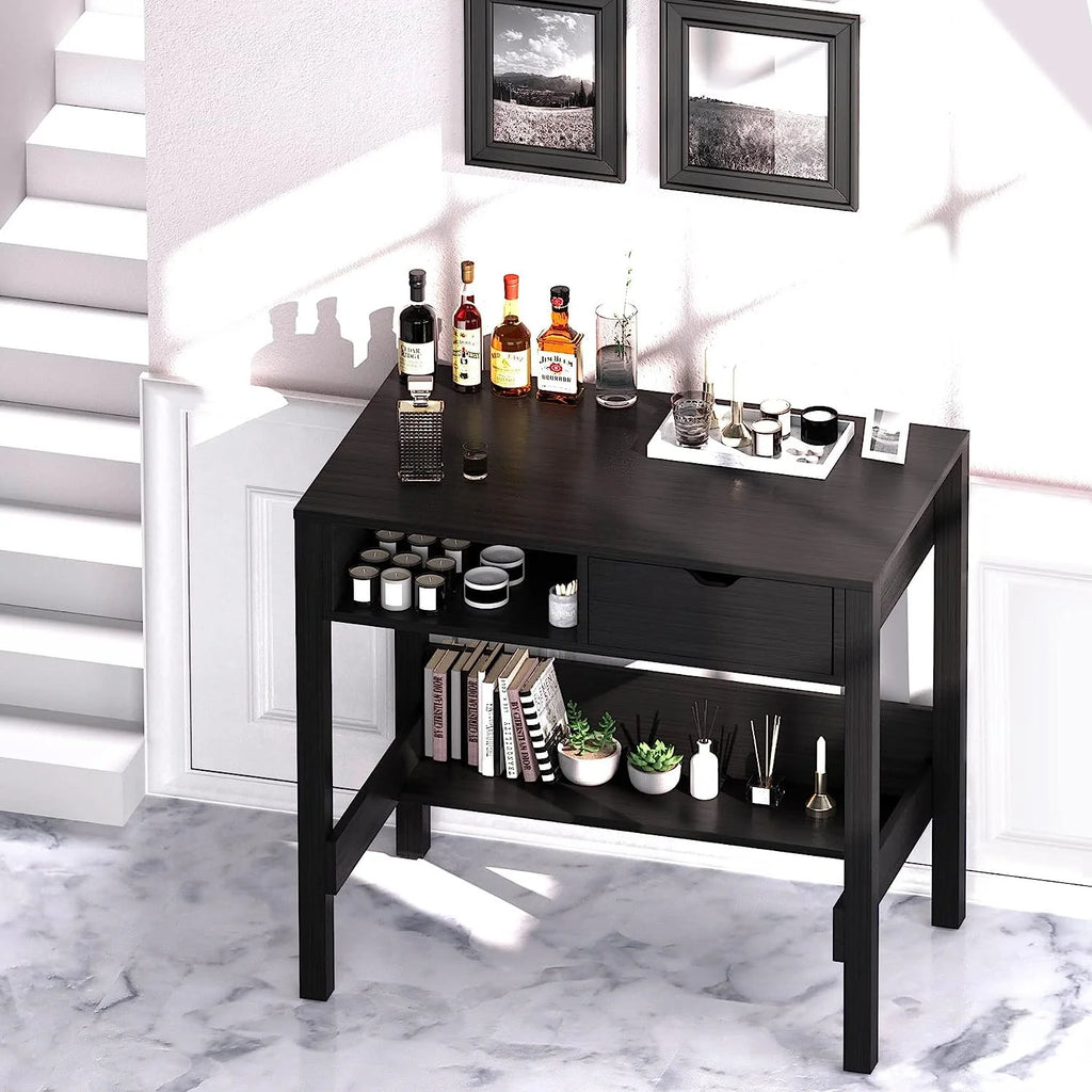 Black 32 inch Computer Desk with Drawers F995228