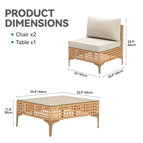 5 Pieces Wicker Patio Dining Table Chair Set with Umbrella Hole E23452