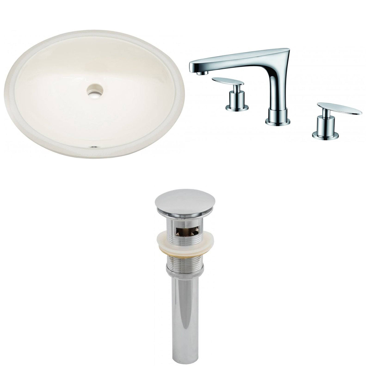 19.75 in. Oval Undermount Sink Set Biscuit A76948