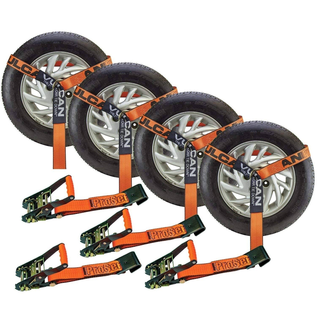 2 inch x 96 inch 4 Pack Auto Tie Down with Flat Hooks S167