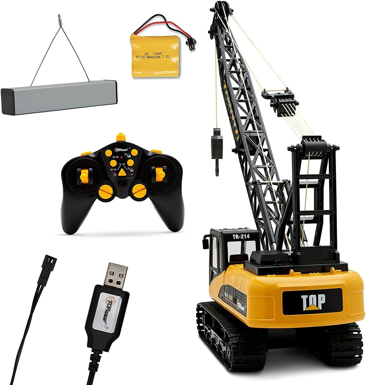 15 Channel 1:14 Scale Battery Powered RC Construction Toy Crane E32569