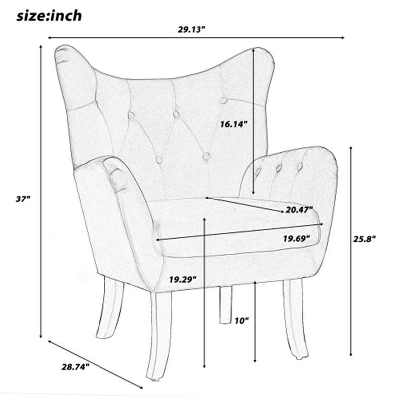 Velvet Accent Chair Armchair with Wooden Legs M5633