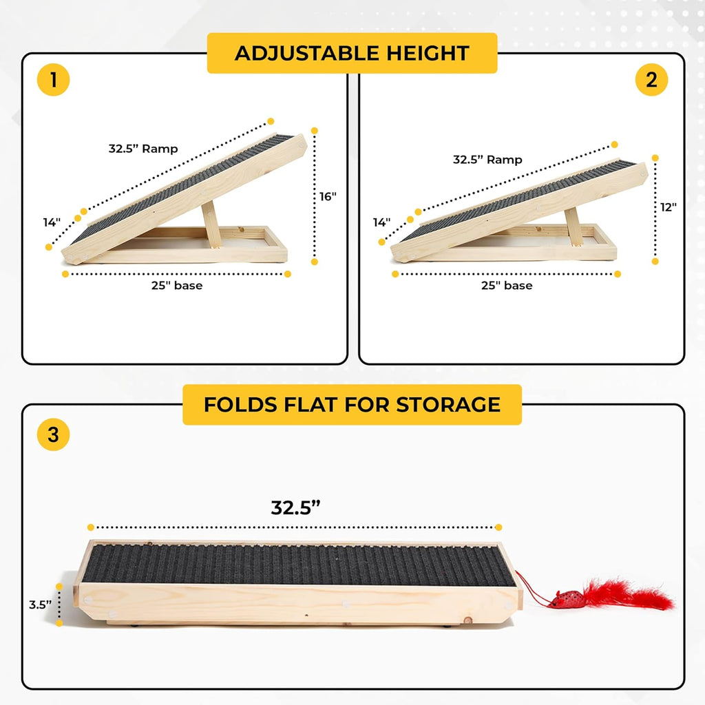 2-in-1 Cat Ramp & Cat Scratcher with Replaceable Carpet G859