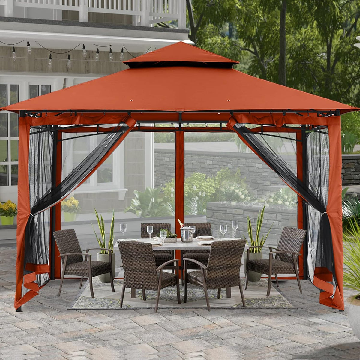 10x12 Gazebo with Netting S481120