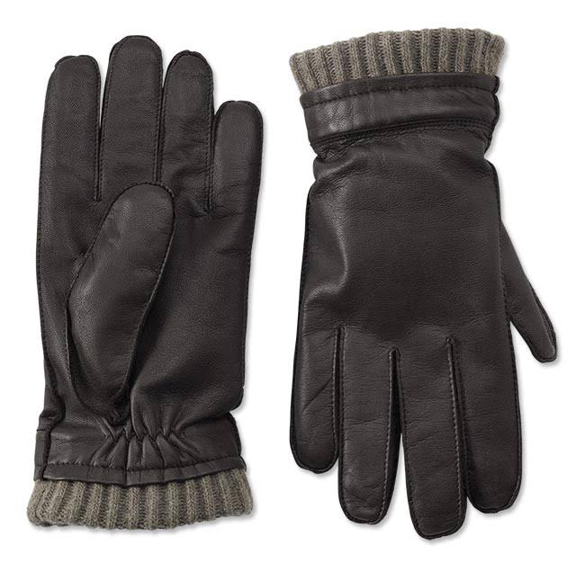 Goatskin And Cashmere Gloves Dark Brown Medium I481