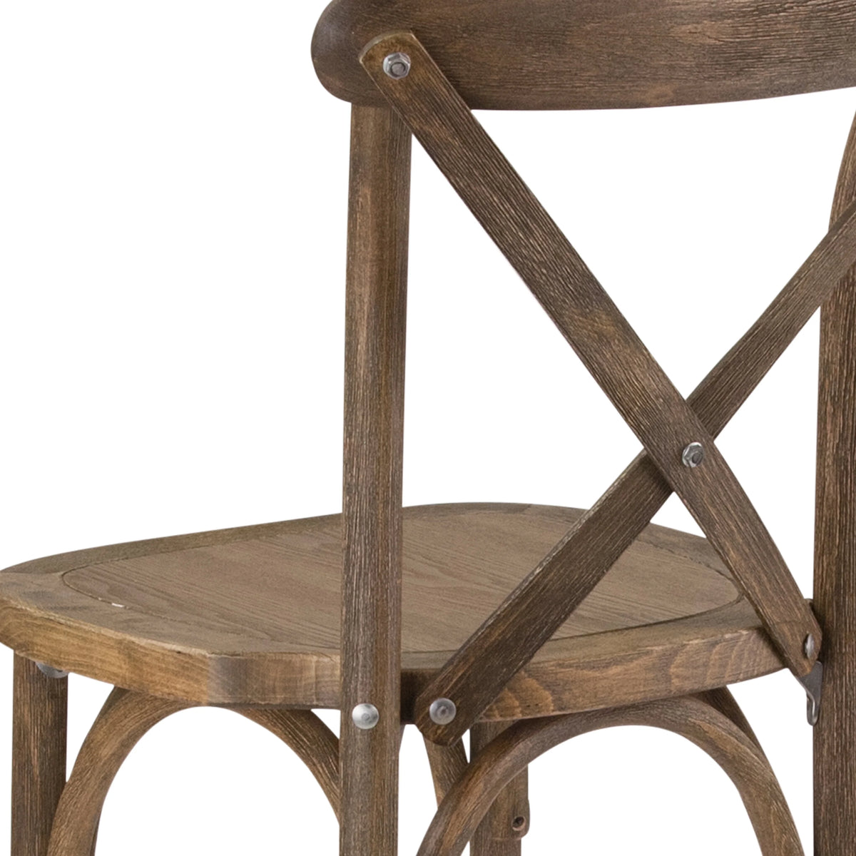 Dark Antique Wood Cross Back Barstool W713