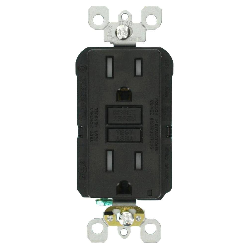 15 Amp 125-Volt Tamper Resistant GFCI Outlet, Black (6-Pack) M512263