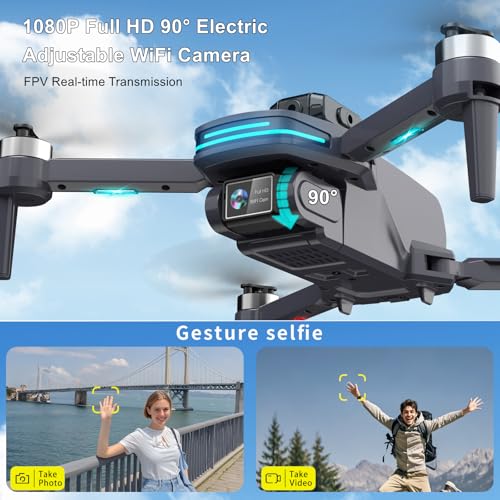Remote Control FPV Drone with 1080P Camera, Foldable Quadcopter with Carrying Case O6032