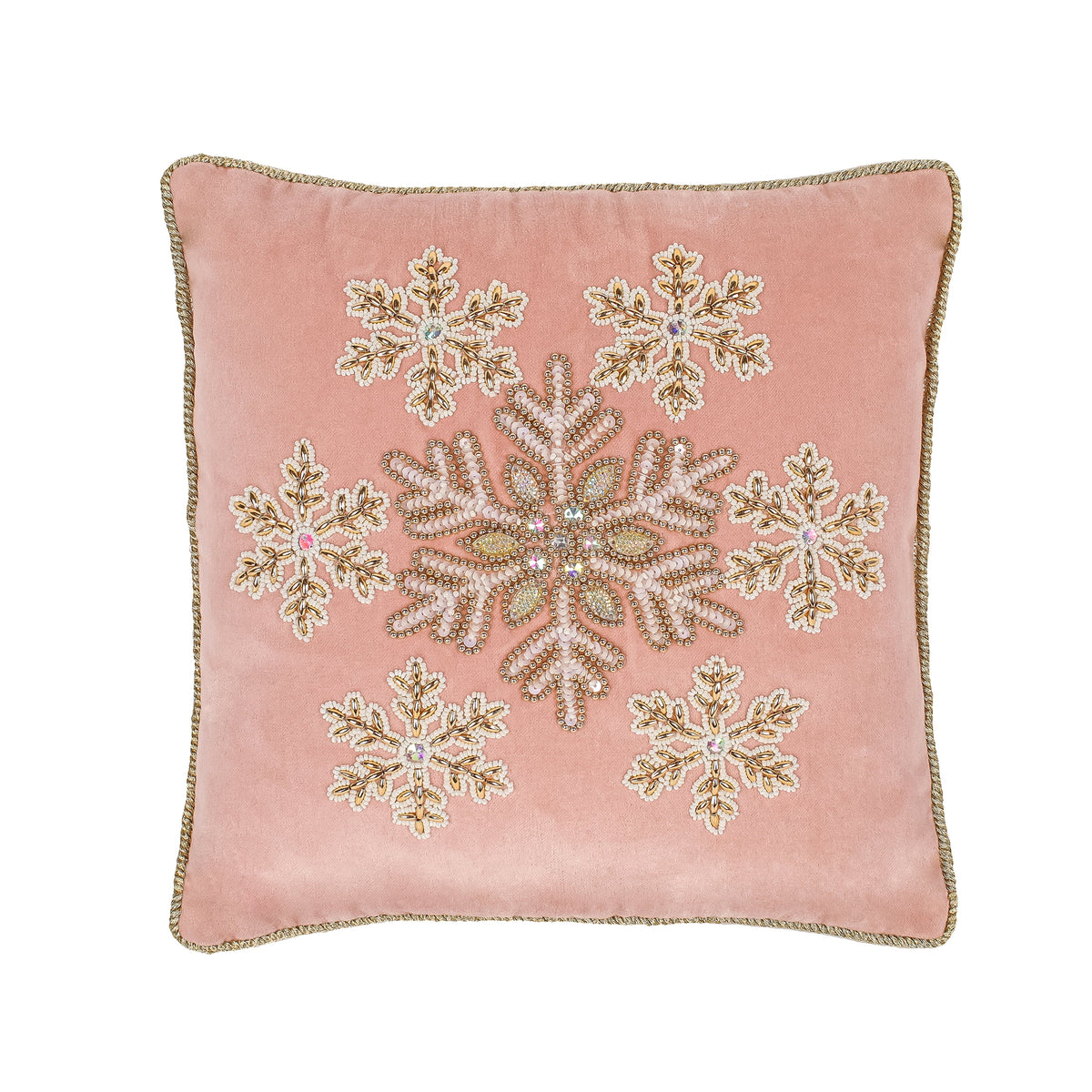 Velvet Beaded Pillow O44972
