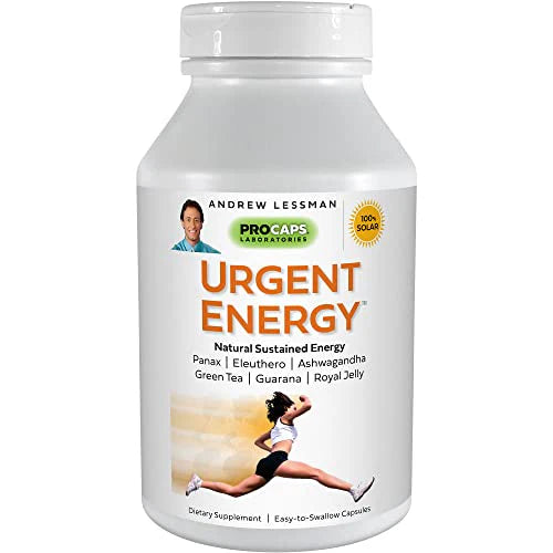 60 Capsules Energy Supplement with Green Tea, Guarana, Ginseng, Ashwagandha A27349