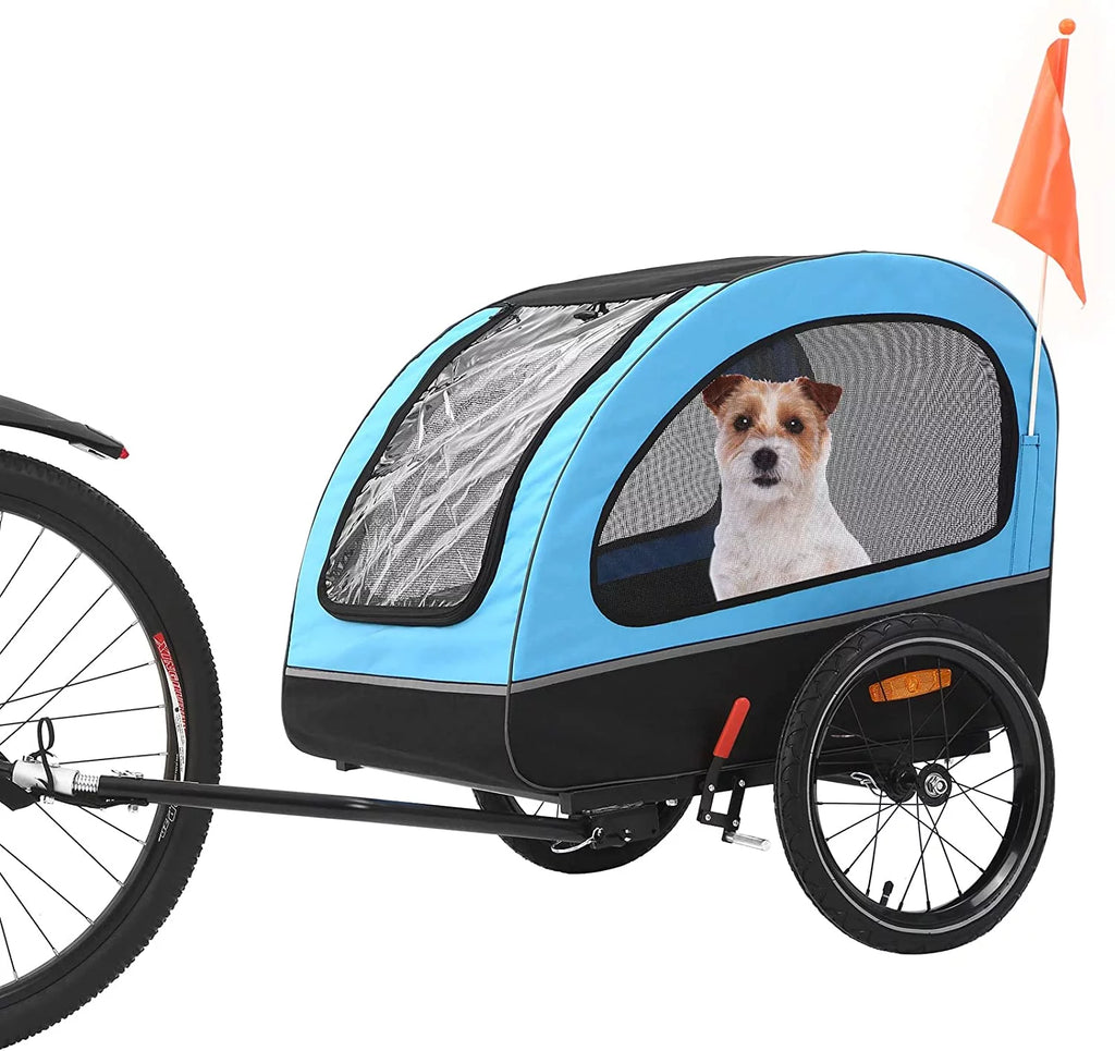 Foldable Dog Bike Trailer with Rear Entrance for Small and Medium Pets Under 88 lbs, Green N55037