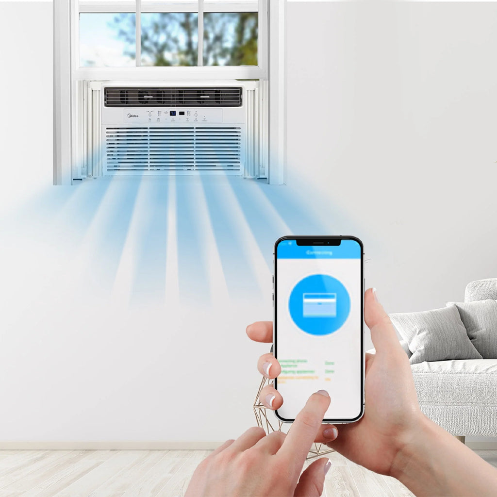 8,000 BTU 115V Smart Window Air Conditioner with Remote, White J510