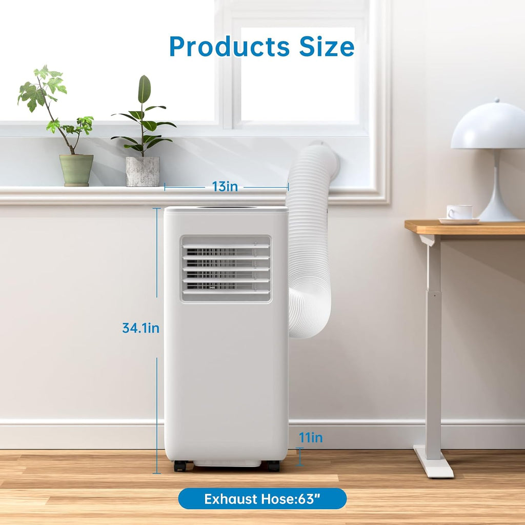 8,000 BTU Portable Air Conditioner with Dehumidifier and Fan Modes, White O6977