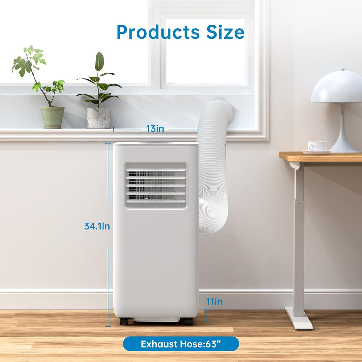 8,000 BTU Portable Air Conditioner with Dehumidifier and Fan Modes, White O6977
