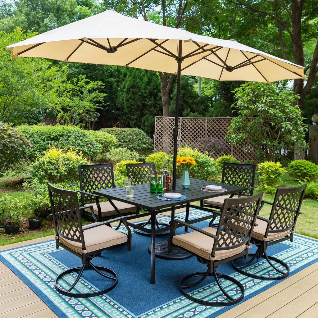 8-Piece Outdoor Dining Set with 13 ft Umbrella D475303