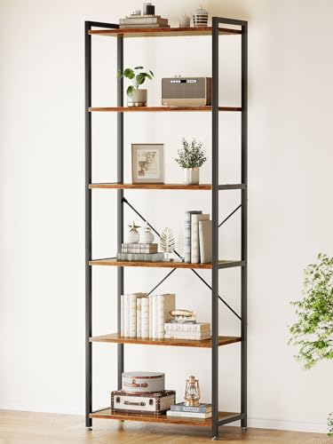 6 Tier Wood Bookcase Q142