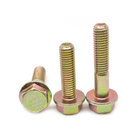 M10 x 1.50 x 80 mm Hex Flange Screw Yellow Zinc Plated P482