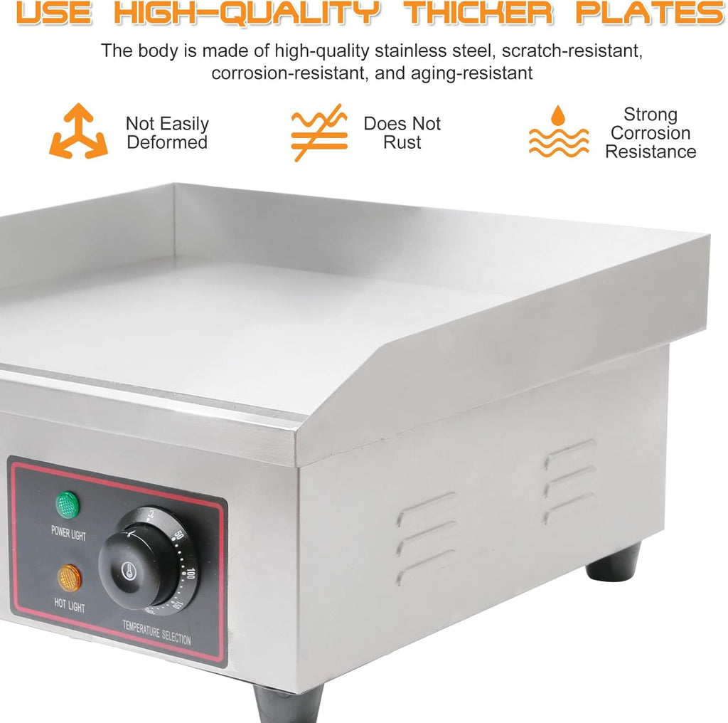 22 Inch Stainless Electric Countertop Griddle O186399