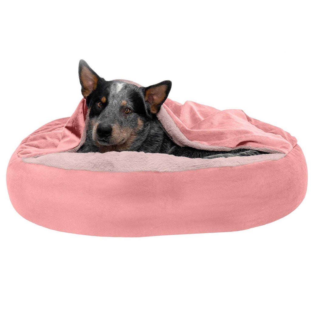 Velvet Faux Fur Hooded Donut Bed Y2760