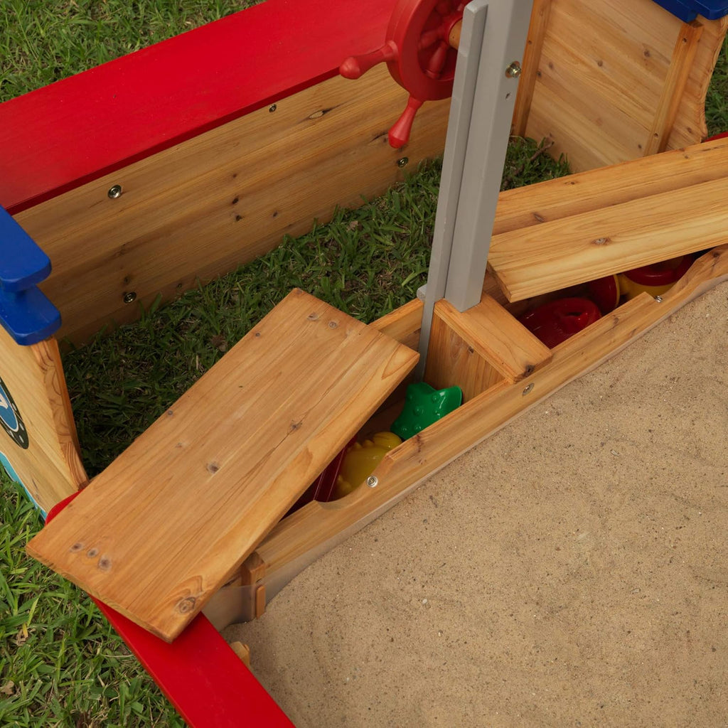 Wooden Pirate Sandbox with Canopy E2743