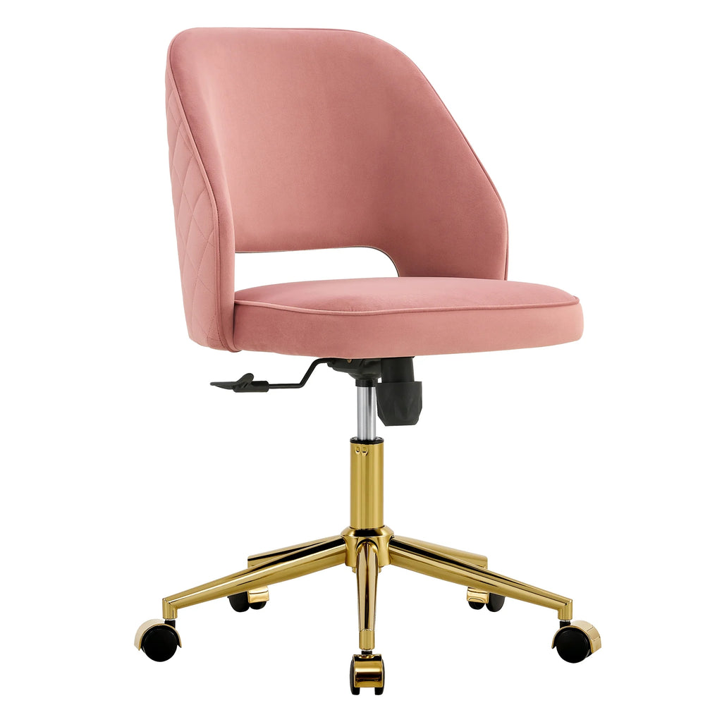 Pink Velvet Adjustable Swivel Office Chair G506