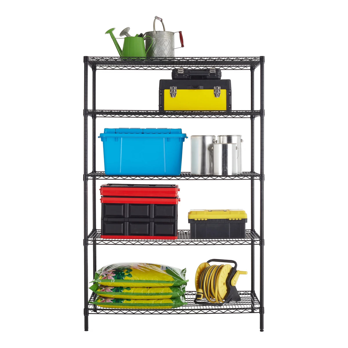 Steel 5-Tier Storage Shelf Unit Black X360