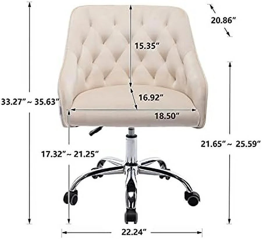 Velvet Upholstered Tufted Desk Chair W823966