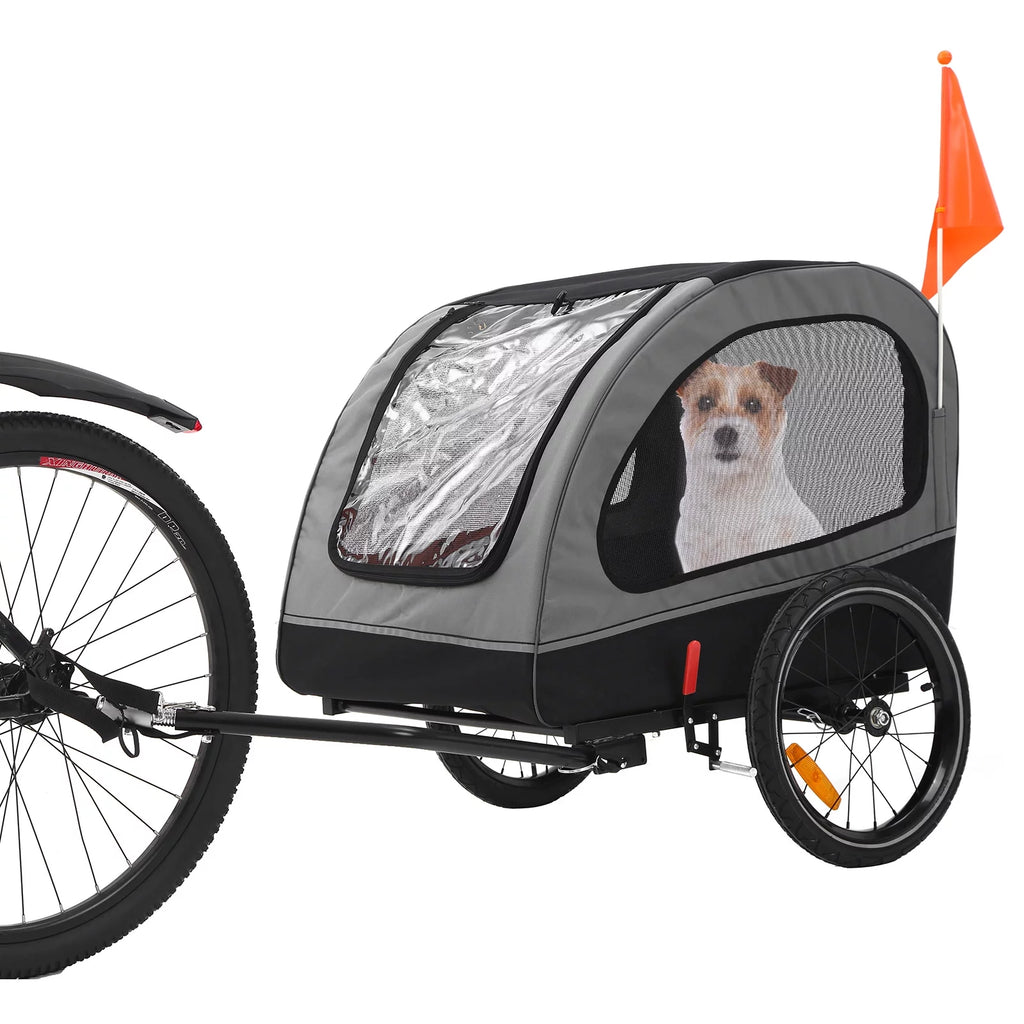 Foldable Dog Bike Trailer with Rear Entrance for Small and Medium Pets Under 88 lbs, Green N55037