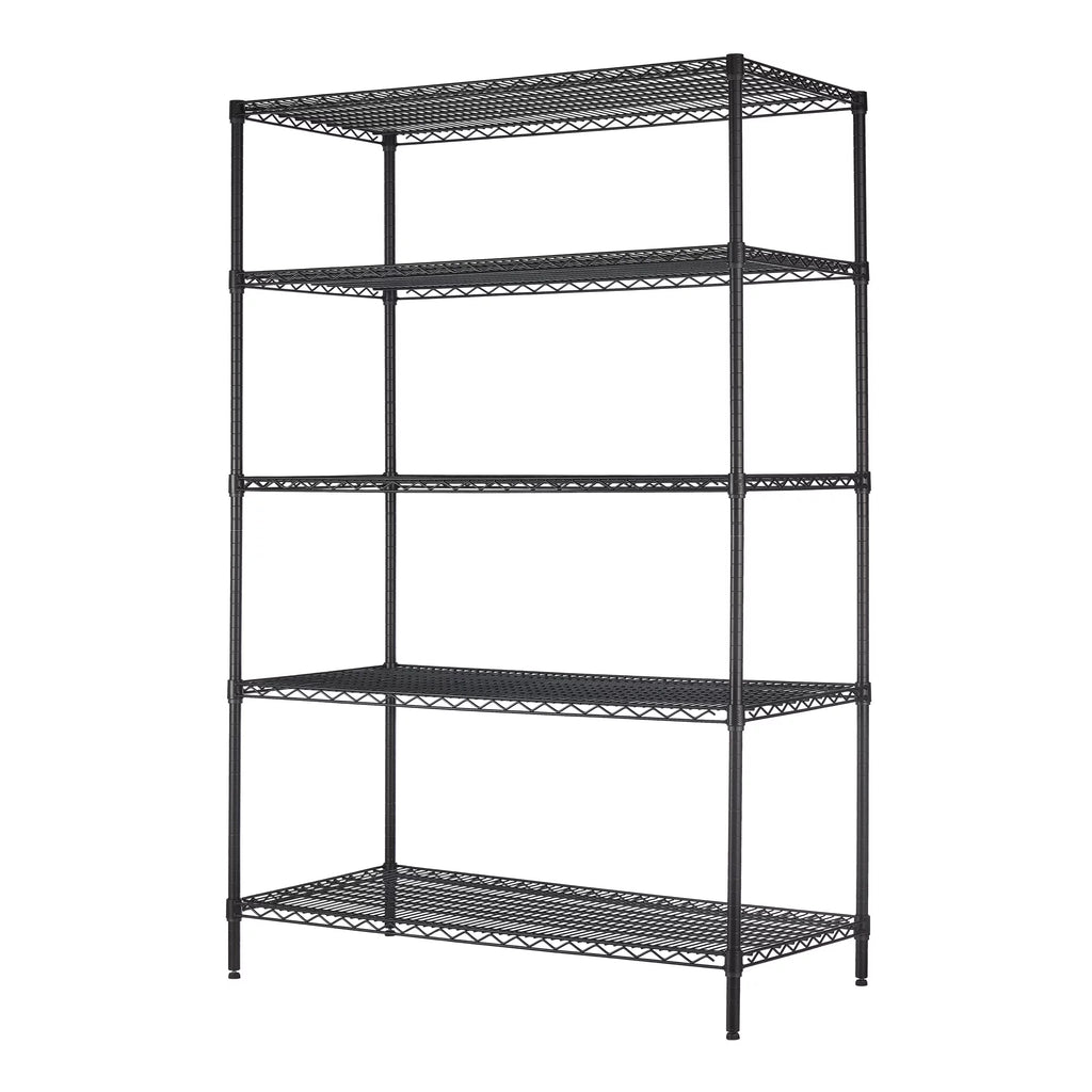 Steel 5-Tier Storage Shelf Unit Black X360