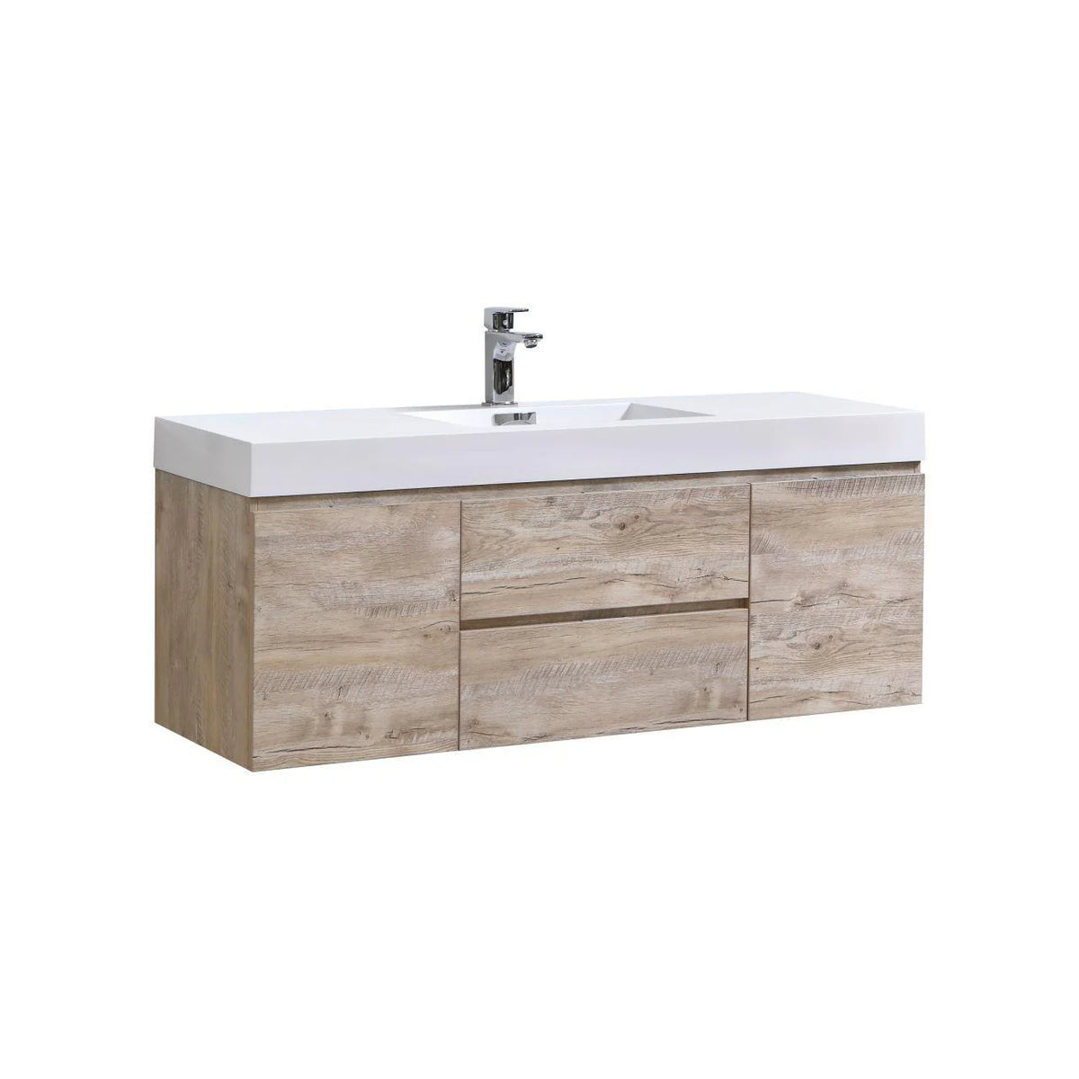 60 in. Single Sink Wall Mount Nature Wood Bathroom Vanity U103