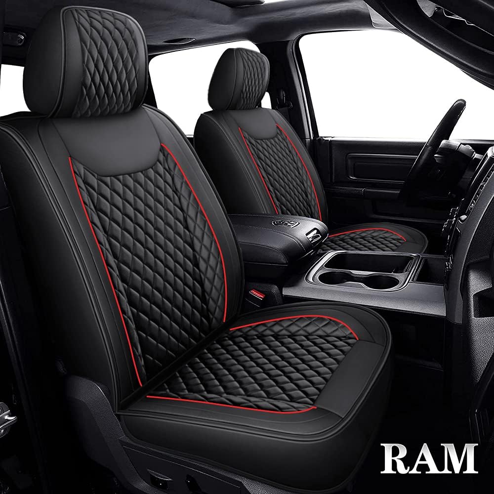Black 5 PCS Full Set Waterproof Faux Leather Seat Covers H49348