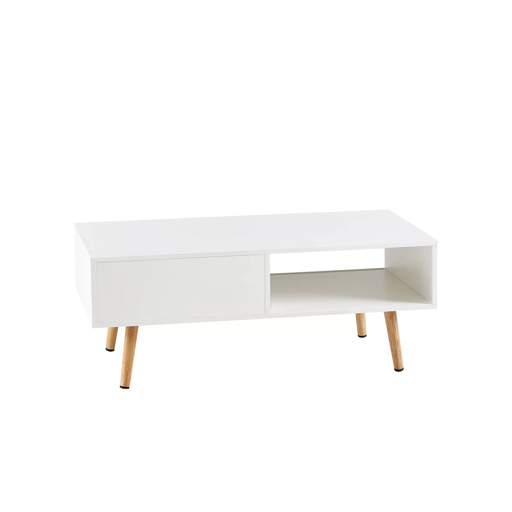 41.34" Rattan Coffee Table with Sliding Door Storage U2910