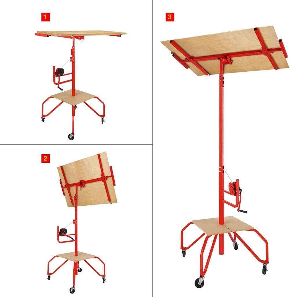 Drywall Lift Rolling Panel Hoist Jack Lifter 11FT P504324