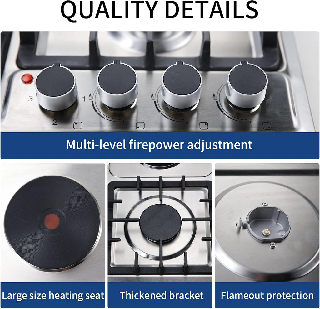 24 Inch 3 Burner Gas Cooktop Stainless Steel I7904