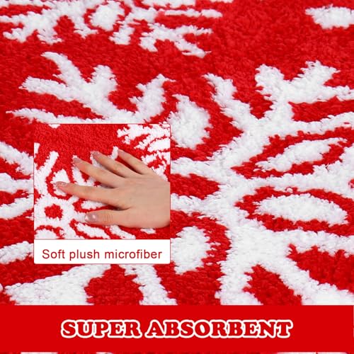 Red White Snowflake Toilet Seat Cover T5522