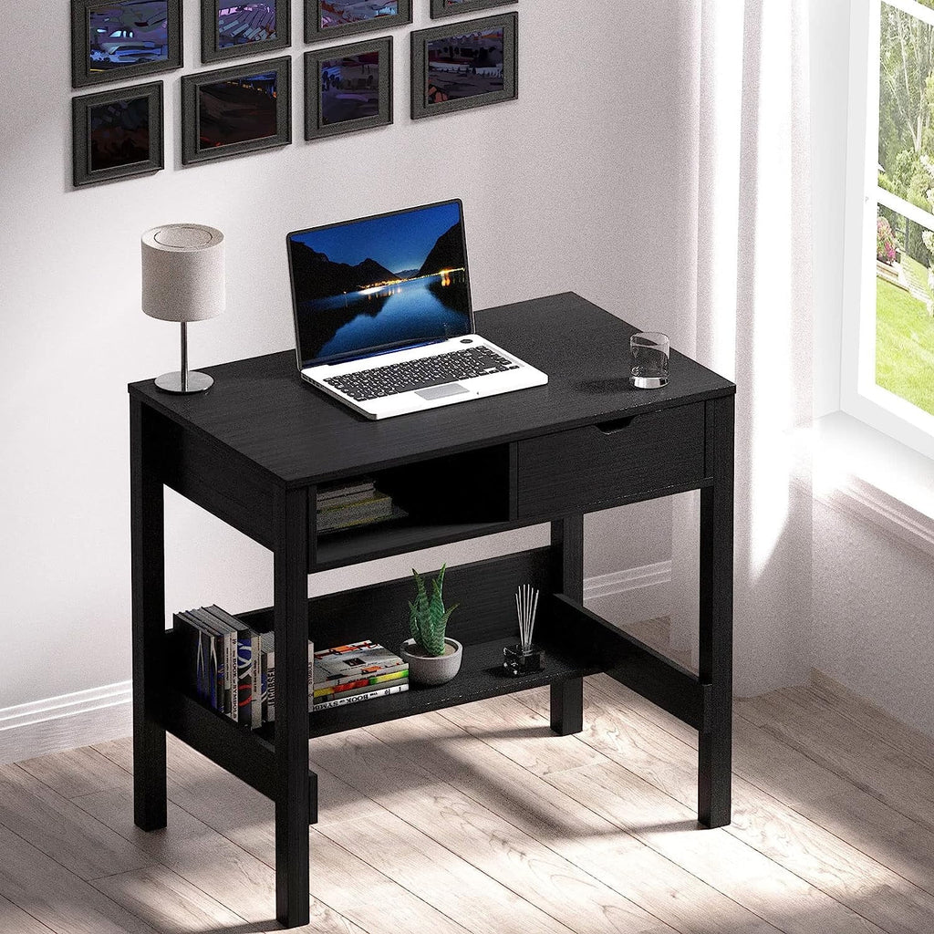 Black 32 inch Computer Desk with Drawers F995228