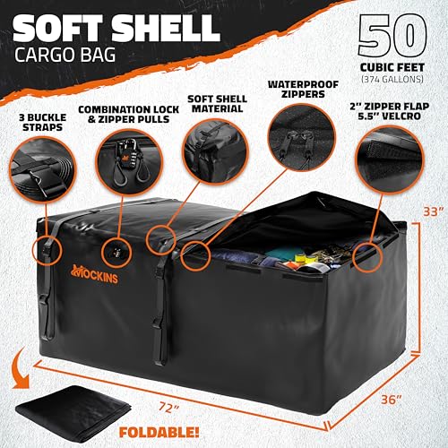 72"x36"x6" Folding Trailer Hitch Cargo Carrier with Waterproof Cargo Bag Z762
