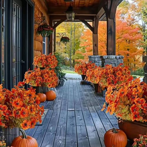 12 Bundles Artificial Autumn Violets PE Silk E922